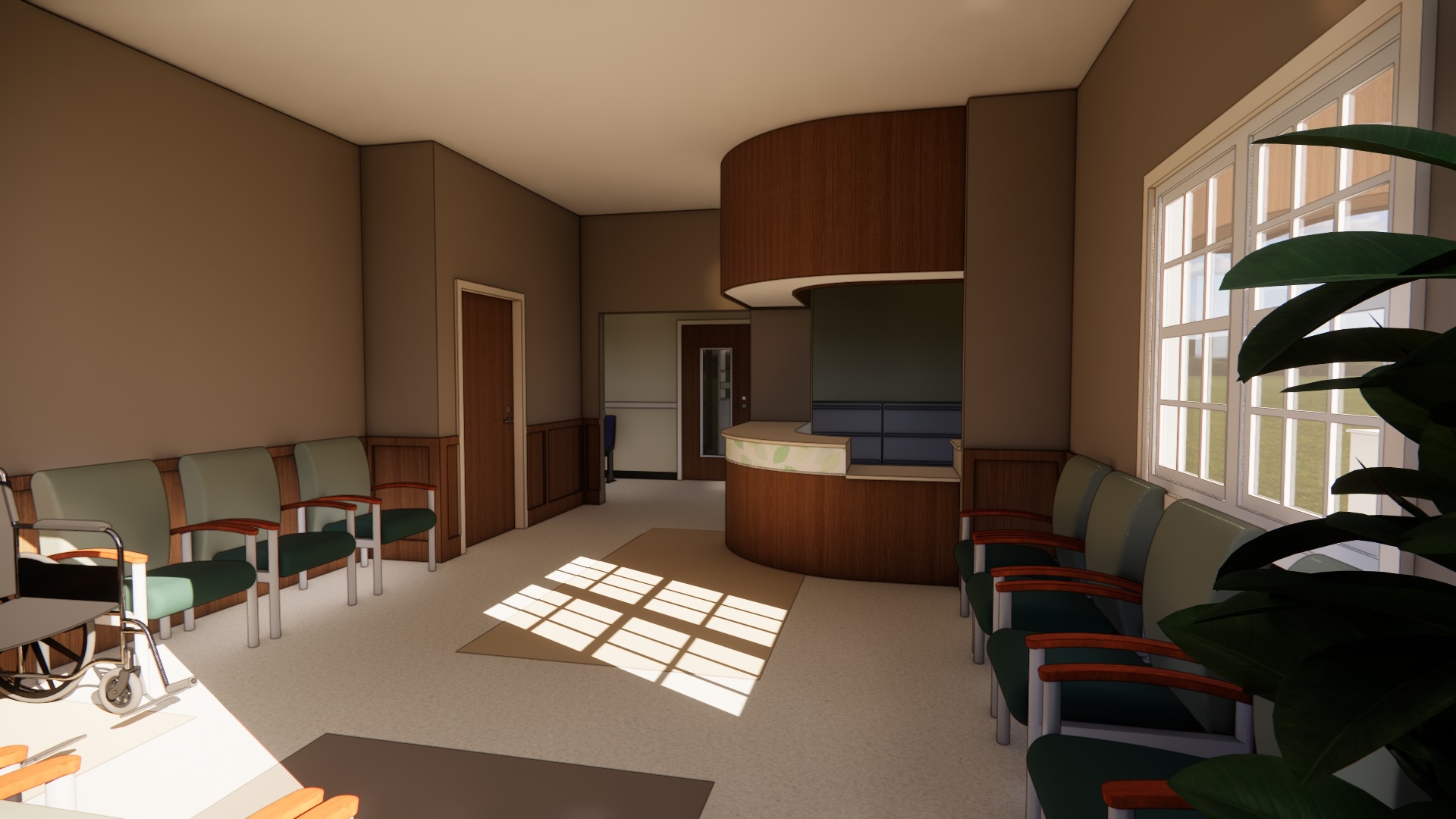 Carlson's Clinic Reception — Concept Render