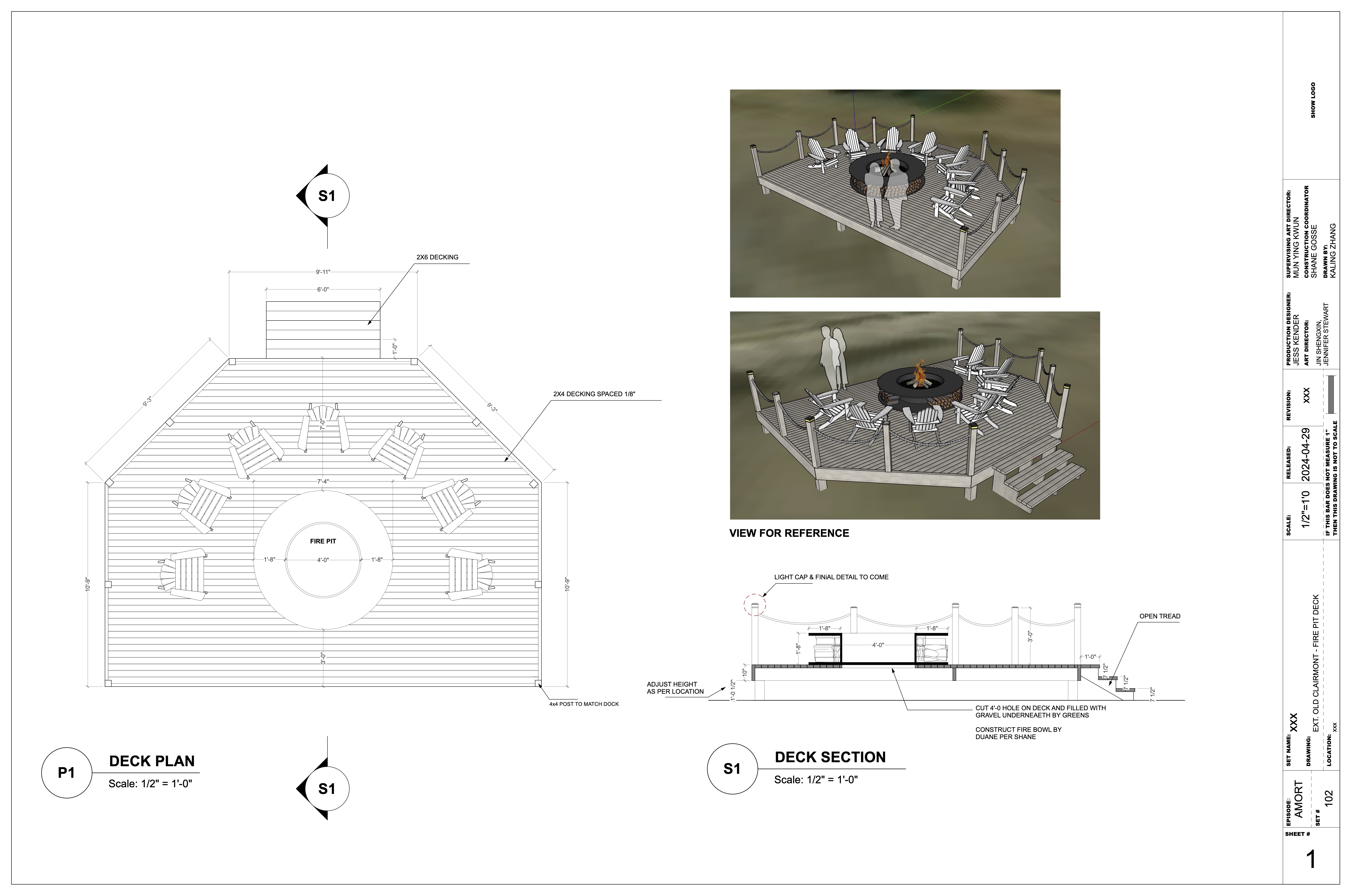 Old Clairmont Firepit Deck Design